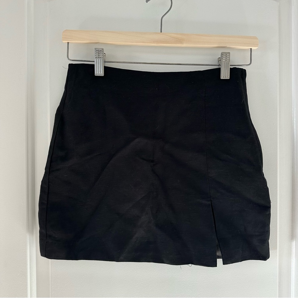 H&M Linen Blend Classic Black Women's Skirt